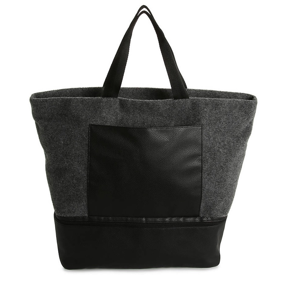 NWOT DSW Black & Grey Felt Tote Bag
